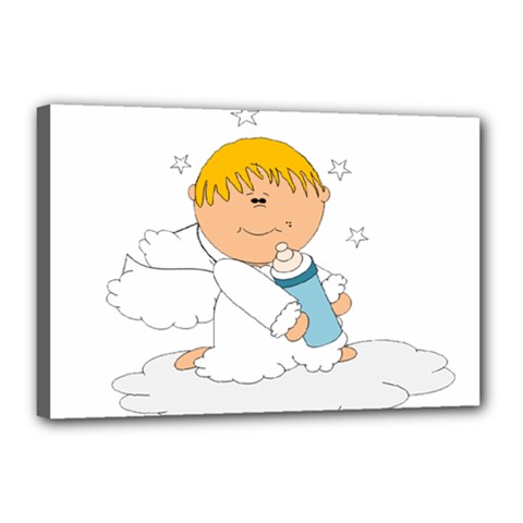 Angel Baby Bottle Cute Sweet Canvas 18  X 12  by Nexatart