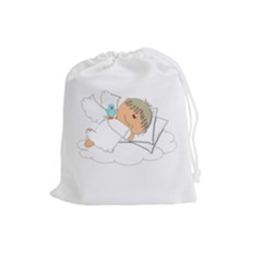 Sweet Dreams Angel Baby Cartoon Drawstring Pouches (large)  by Nexatart