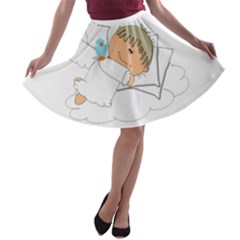 Sweet Dreams Angel Baby Cartoon A-line Skater Skirt