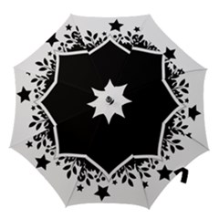 Silhouette Heart Black Design Hook Handle Umbrellas (large) by Nexatart