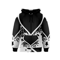 Silhouette Heart Black Design Kids  Zipper Hoodie