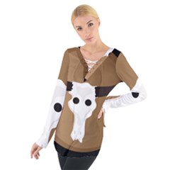 Logo The Cow Animals Women s Tie Up Tee