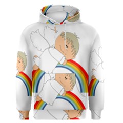 Angel Rainbow Cute Cartoon Angelic Men s Pullover Hoodie by Nexatart