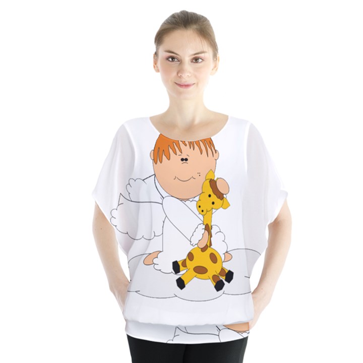 Pet Giraffe Angel Cute Boy Blouse