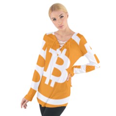 Bitcoin Cryptocurrency Currency Women s Tie Up Tee by Nexatart