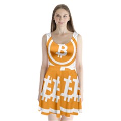 Bitcoin Cryptocurrency Currency Split Back Mini Dress  by Nexatart