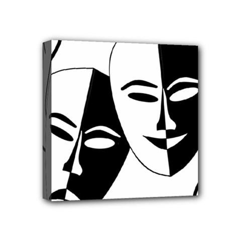 Theatermasken Masks Theater Happy Mini Canvas 4  X 4  by Nexatart
