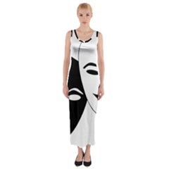 Theatermasken Masks Theater Happy Fitted Maxi Dress by Nexatart