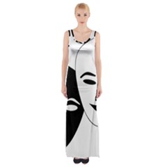 Theatermasken Masks Theater Happy Maxi Thigh Split Dress by Nexatart