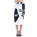 Theatermasken Masks Theater Happy Velvet Midi Pencil Skirt View1