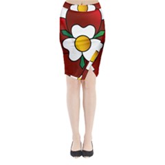 Flower Rose Glass Church Window Midi Wrap Pencil Skirt