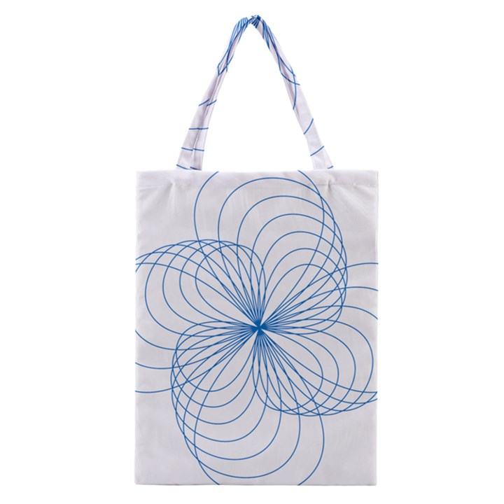 Blue Spirograph Pattern Drawing Design Classic Tote Bag