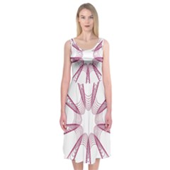 Spirograph Pattern Circle Design Midi Sleeveless Dress by Nexatart