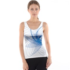 Spirograph Pattern Drawing Design Blue Tank Top by Nexatart