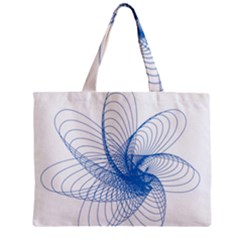 Spirograph Pattern Drawing Design Blue Zipper Mini Tote Bag by Nexatart