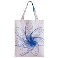 Spirograph Pattern Drawing Design Blue Zipper Classic Tote Bag