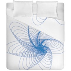 Spirograph Pattern Drawing Design Blue Duvet Cover Double Side (california King Size) by Nexatart