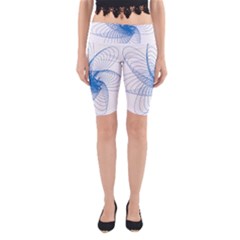 Spirograph Pattern Drawing Design Blue Yoga Cropped Leggings