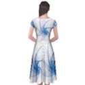 Spirograph Pattern Drawing Design Blue Cap Sleeve Wrap Front Dress View2
