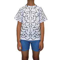 Brain Mind Gray Matter Thought Kids  Short Sleeve Swimwear by Nexatart