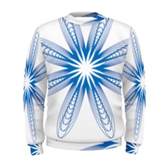 Blue Spirograph Pattern Circle Geometric Men s Sweatshirt by Nexatart