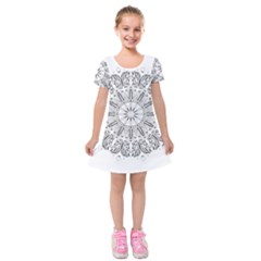 Art Coloring Flower Page Book Kids  Short Sleeve Velvet Dress by Nexatart