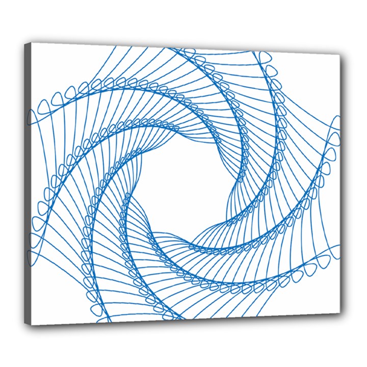 Spirograph Spiral Pattern Geometric Canvas 24  x 20 