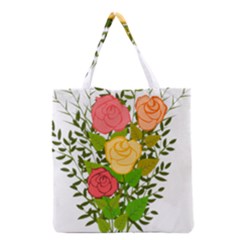 Roses Flowers Floral Flowery Grocery Tote Bag by Nexatart