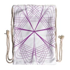 Purple Spirograph Pattern Circle Geometric Drawstring Bag (large) by Nexatart