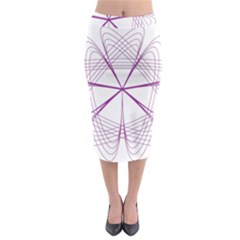 Purple Spirograph Pattern Circle Geometric Midi Pencil Skirt