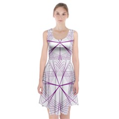 Purple Spirograph Pattern Circle Geometric Racerback Midi Dress by Nexatart