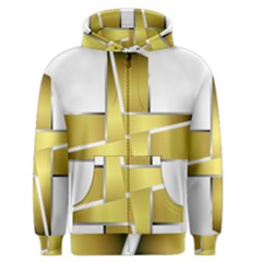 Logo Cross Golden Metal Glossy Men s Zipper Hoodie by Nexatart