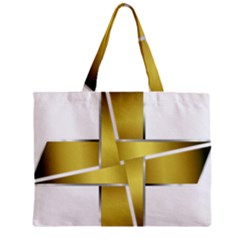 Logo Cross Golden Metal Glossy Zipper Mini Tote Bag