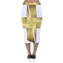 Logo Cross Golden Metal Glossy Velvet Midi Pencil Skirt View2