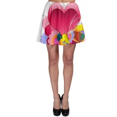 Heart Red Love Valentine S Day Skater Skirt by Nexatart