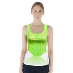 Leaves Green Nature Reflection Racer Back Sports Top by Nexatart