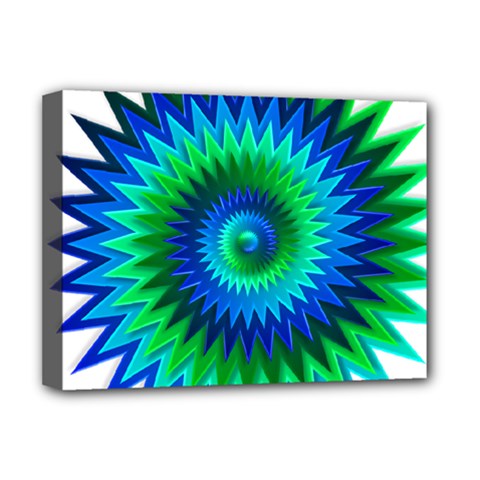 Star 3d Gradient Blue Green Deluxe Canvas 16  X 12   by Nexatart