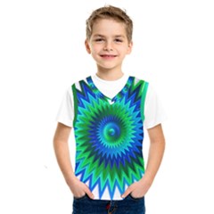 Star 3d Gradient Blue Green Kids  Sportswear by Nexatart