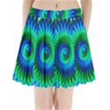 Star 3d Gradient Blue Green Pleated Mini Skirt View1