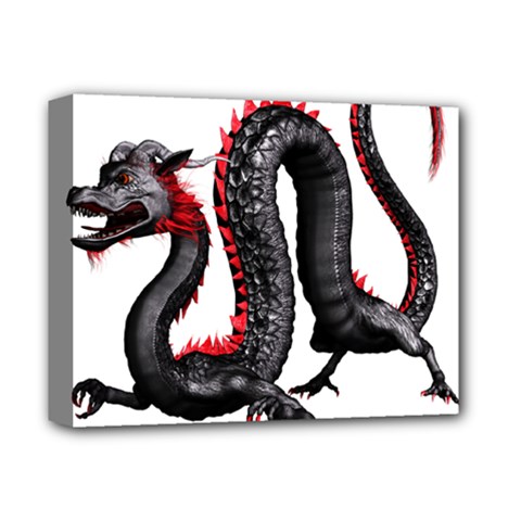 Dragon Black Red China Asian 3d Deluxe Canvas 14  X 11 