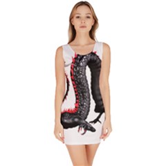 Dragon Black Red China Asian 3d Sleeveless Bodycon Dress