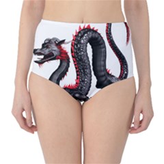 Dragon Black Red China Asian 3d High-waist Bikini Bottoms by Nexatart