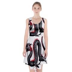 Dragon Black Red China Asian 3d Racerback Midi Dress