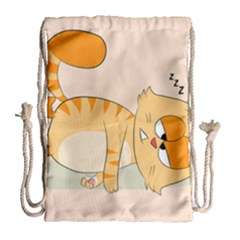 Even Cat Hates Monday Drawstring Bag (large) by Catifornia