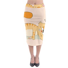 Even Cat Hates Monday Midi Pencil Skirt