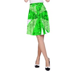 St Patricks Day Shamrock Green A-line Skirt by Nexatart