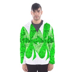 St Patricks Day Shamrock Green Hooded Wind Breaker (men) by Nexatart