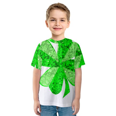 St Patricks Day Shamrock Green Kids  Sport Mesh Tee by Nexatart