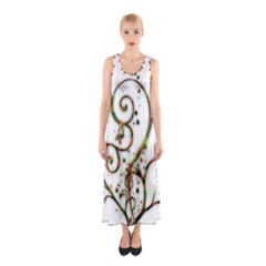 Scroll Magic Fantasy Design Sleeveless Maxi Dress