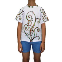 Scroll Magic Fantasy Design Kids  Short Sleeve Swimwear